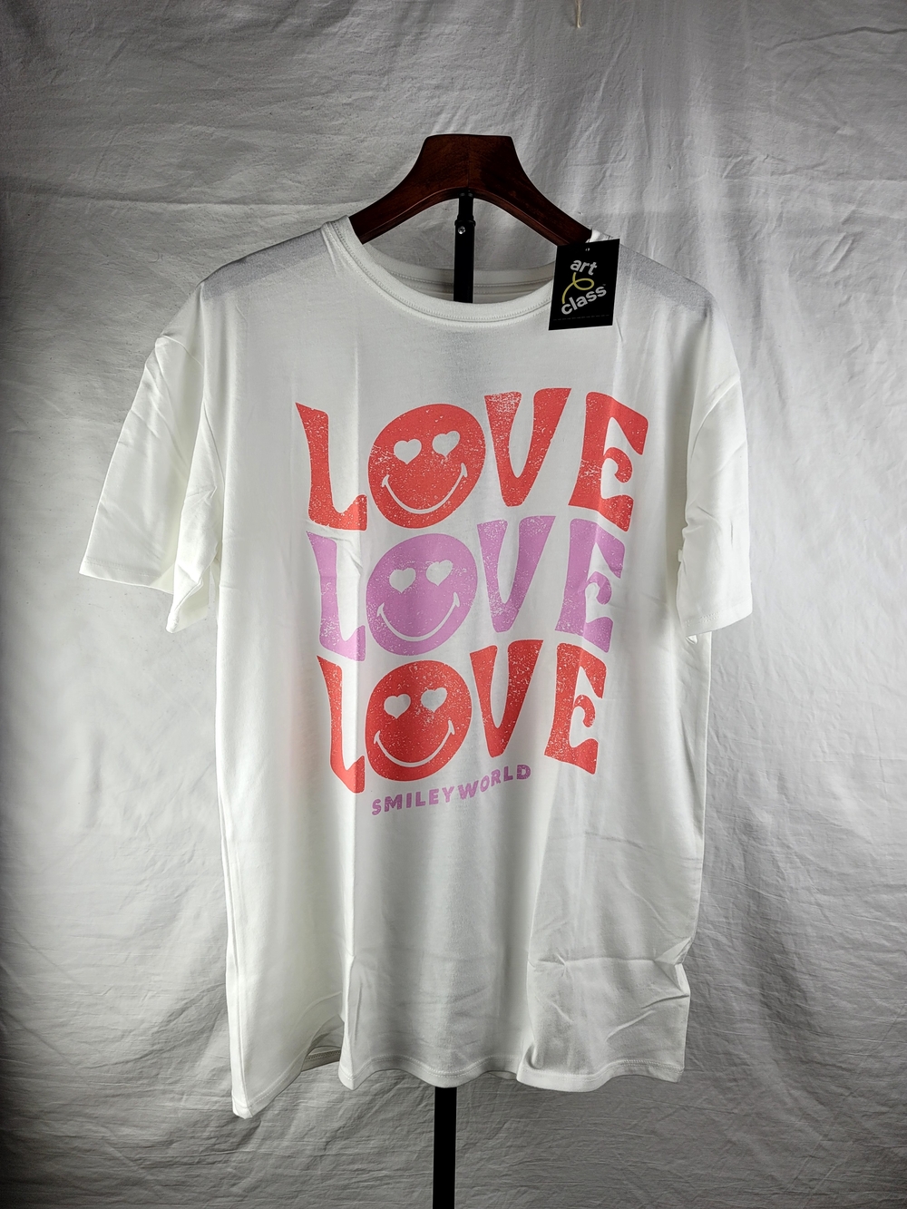 NWT Target Art Class x Smiley World LOVE Graphic Tee Kids XXL 16/18 White